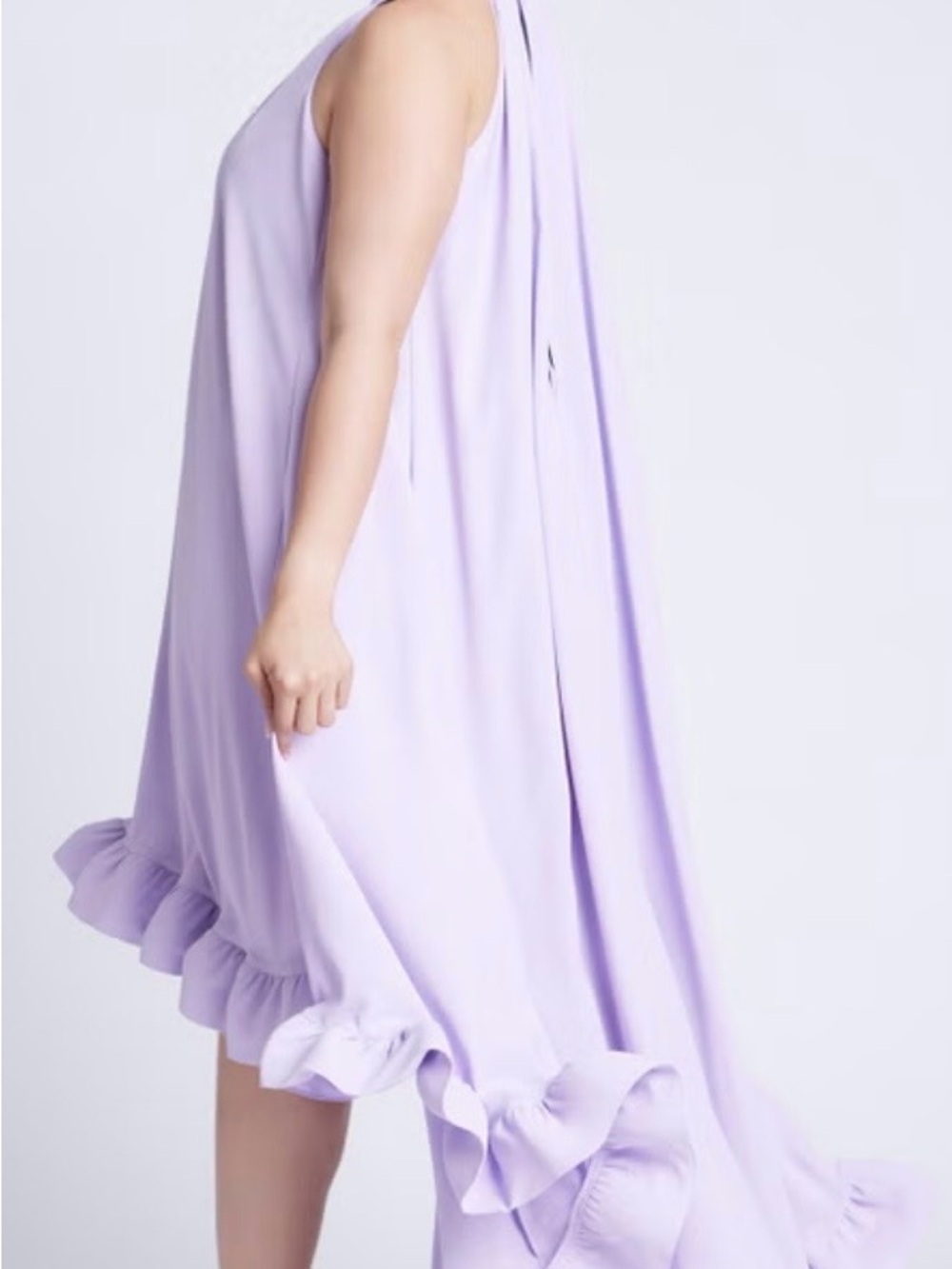Lilac Halter Ruffle High-Low Dress - Picture 4 of 4